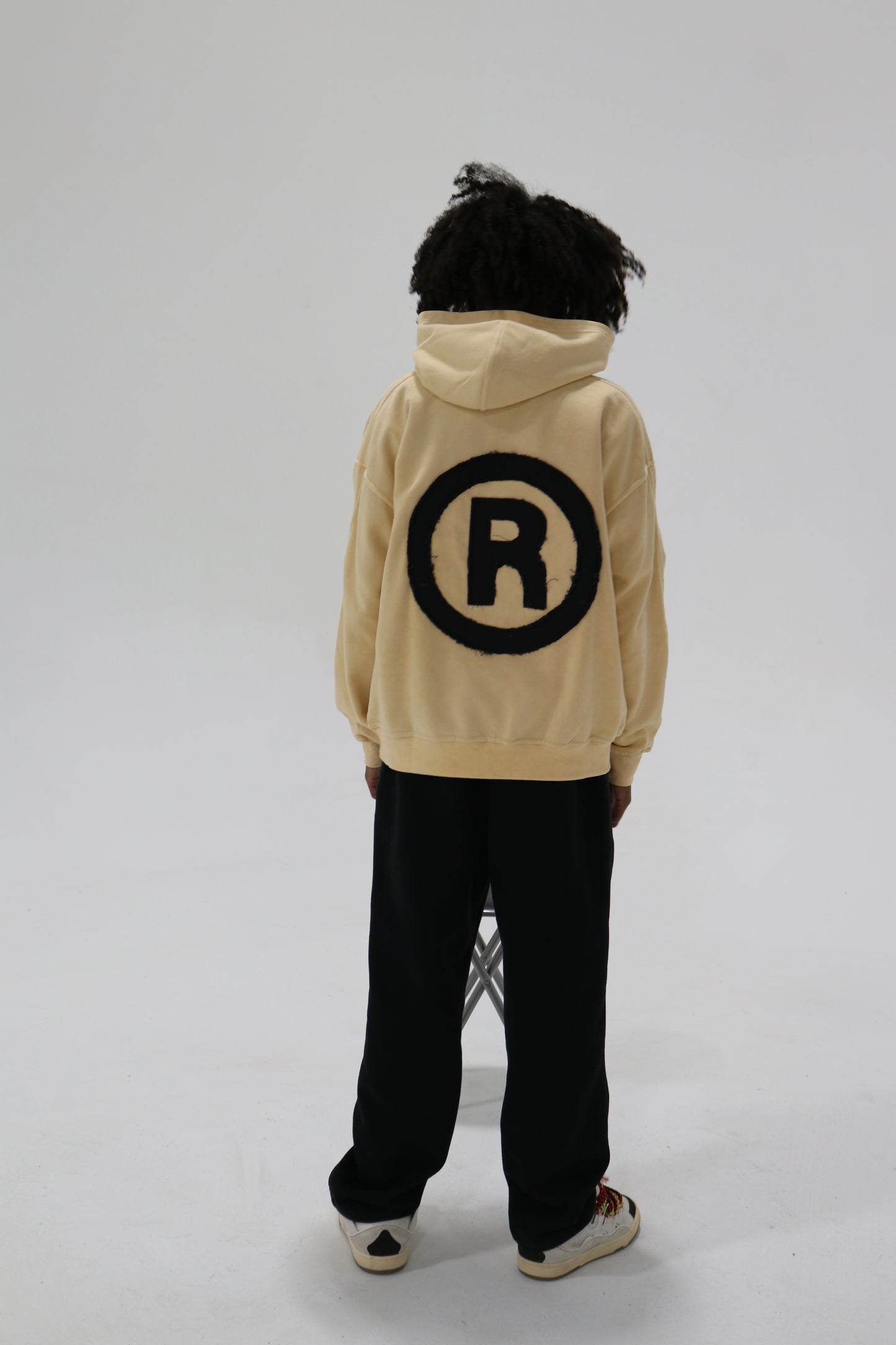 Cream Stone Washed "Restricted" Hoodie