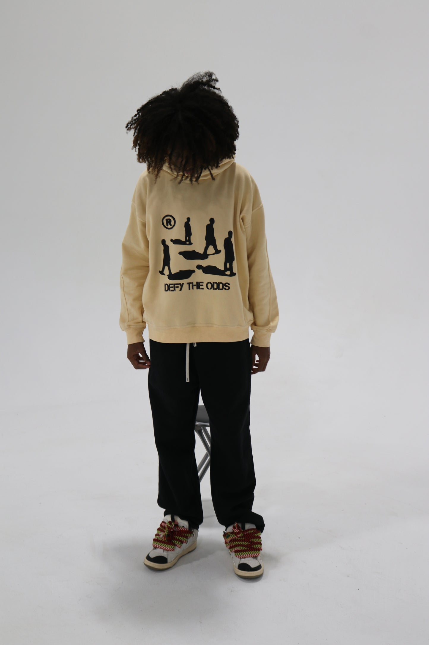 Cream Stone Washed "Restricted" Hoodie