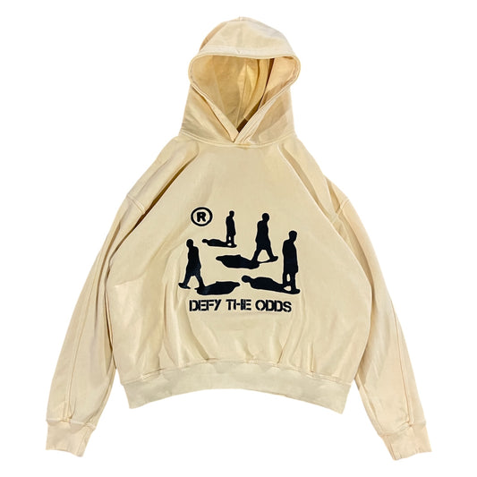 Cream Stone Washed "Restricted" Hoodie